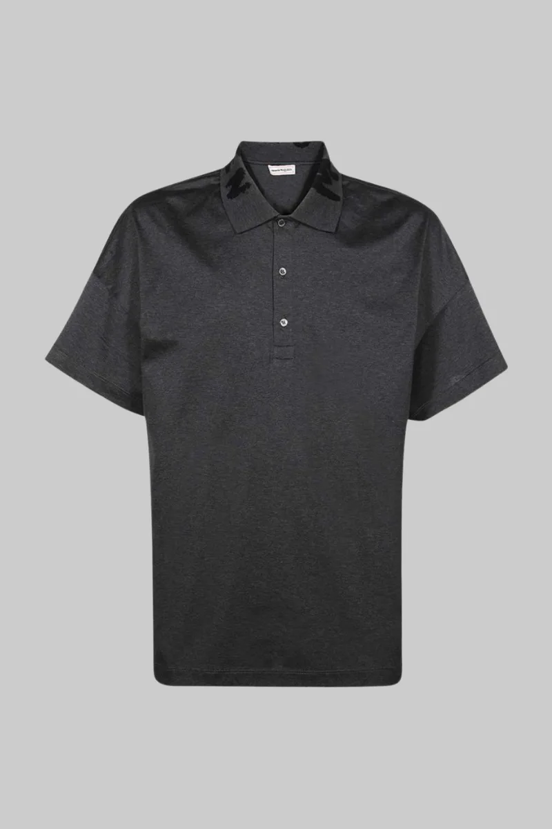 ALEXANDER MCQUEEN Ανδρικό Γκρι Oversized Polo With Logo Detail