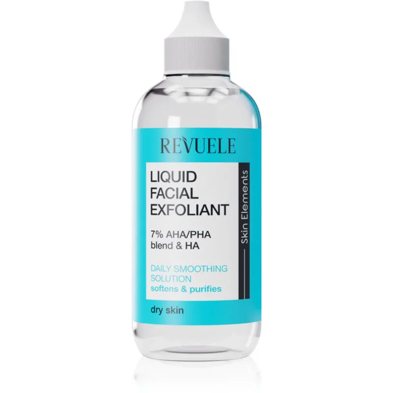 Revuele Liquid Facial Exfoliant 7% AHA/PHA blend + HA ορός πίλινγκ για απολέπιση για ξηρή επιδερμίδα 125 ml