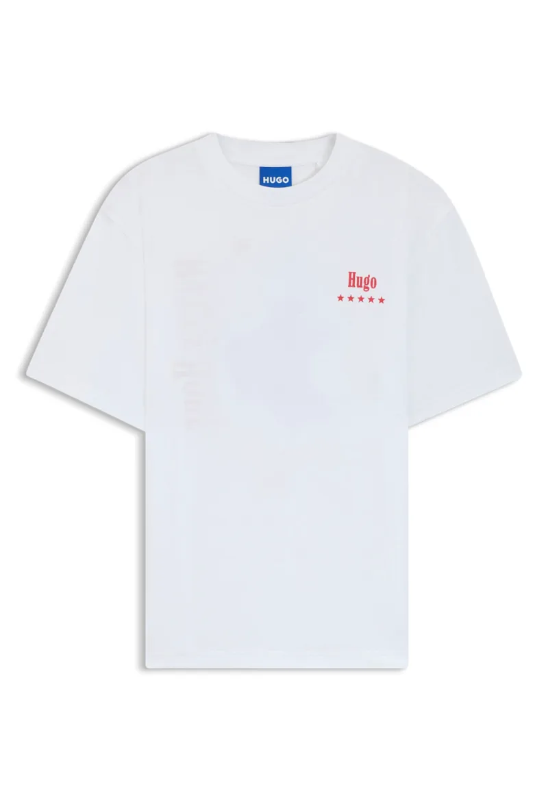 ΑΝΔΡΙΚΟ T-SHIRT HUGO NUCAVO ΚΟΝΤΟΜΑΝΙΚΟ ΛΕΥΚΟ