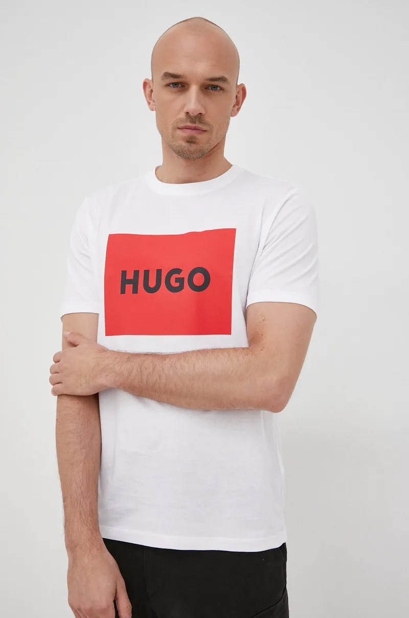 HUGO Βαμβακερό μπλουζάκι HUGO San Jared-C