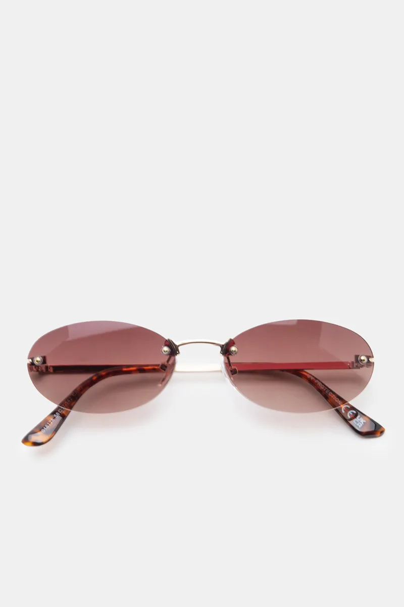 Γυαλιά Ηλιού Rimless Style - Καφέ