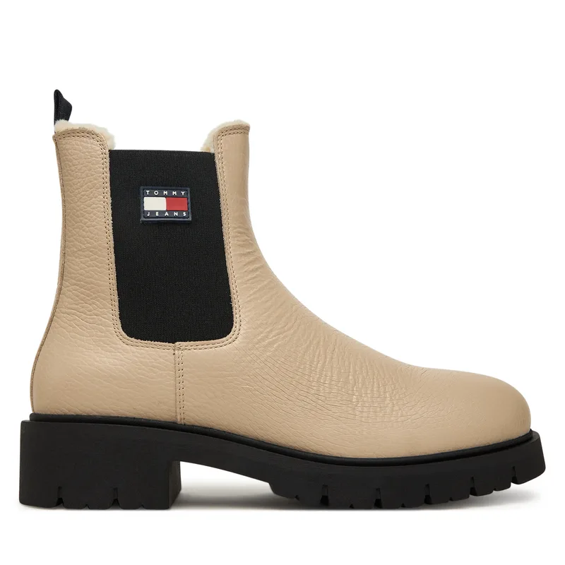 Μποτάκια με λάστιχο Tommy Jeans Tjw Chelsea Boot Wl EN0EN02826 Εκρού