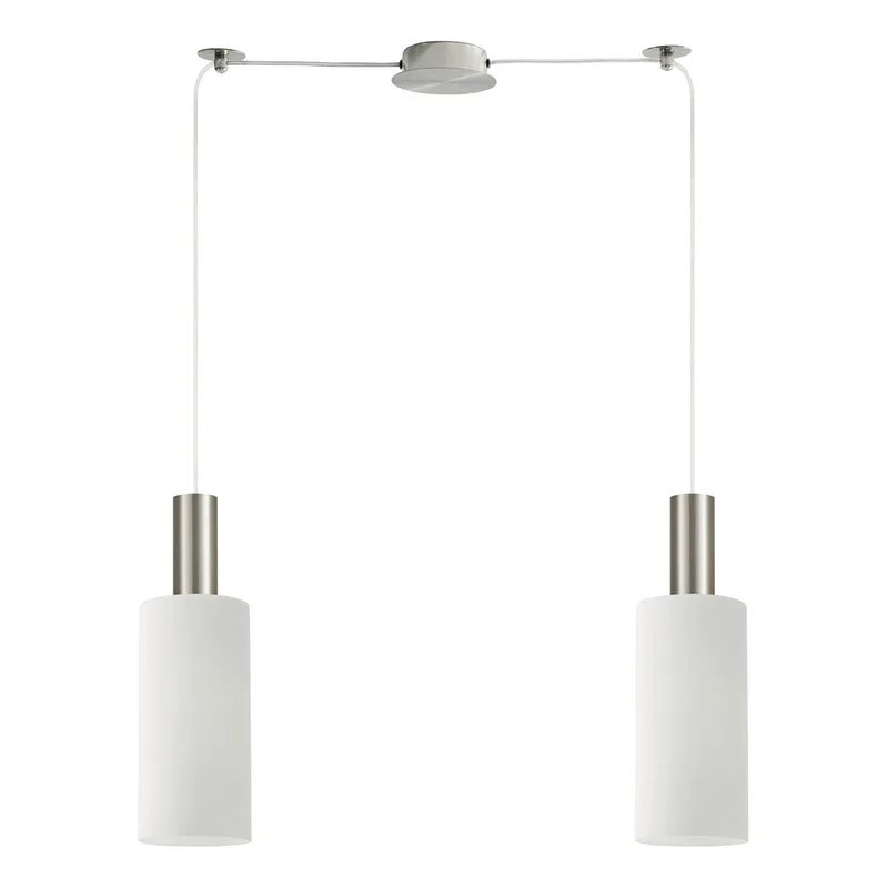 Φωτιστικό Οροφής Δίφωτο Homelighting 77-8473 Nickel/White