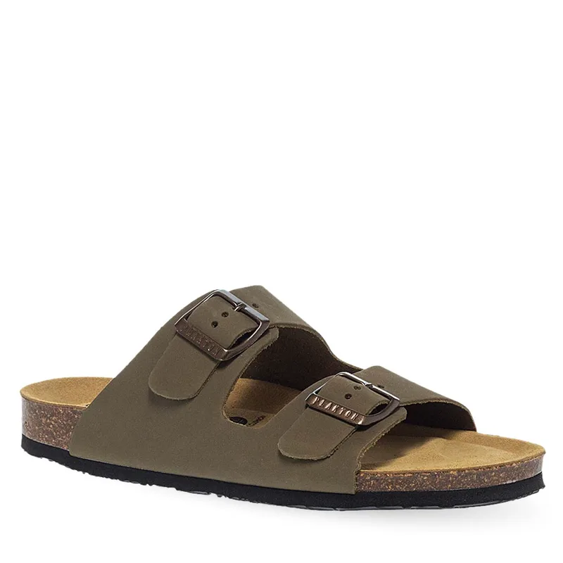 Γυναικεία Δερμάτινα Σανδάλια Plakton 180010 Kaki