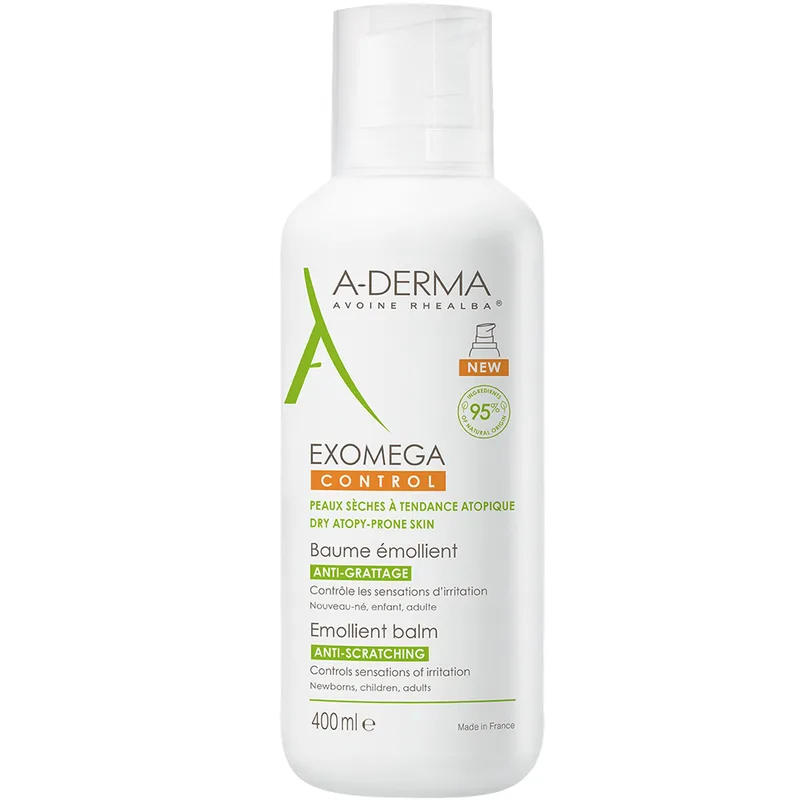 A-Derma Exomega Control Emollient Balm Μαλακτικό, Καταπραϋντικό Βάλσαμο Προσώπου - Σώματος Κατάλληλο για Ατοπικό ή Πολύ Ξηρό Δέρμα 400ml