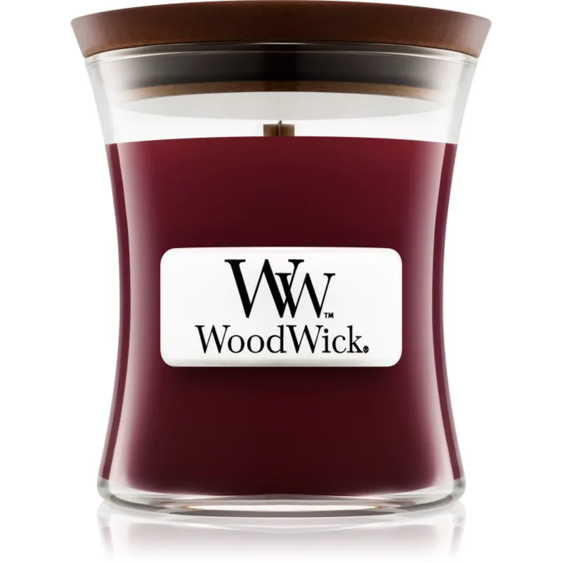 Woodwick Black Cherry αρωματικό κερί με ξύλινο φιτίλι 85 γρ