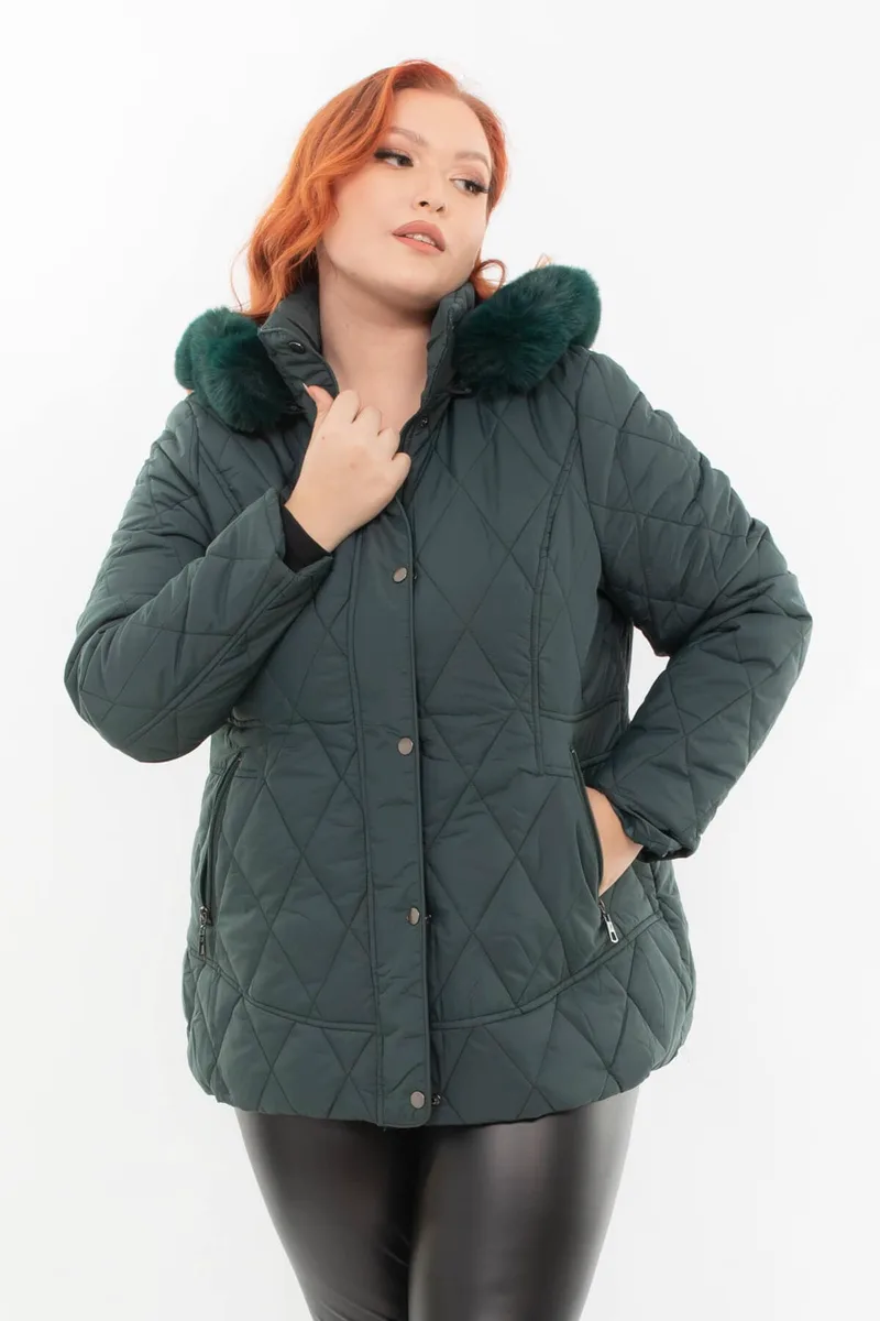 ΜΠΟΥΦΑΝ PLUS SIZE ΚΑΠΙΤΟΝΕ ΜΕ ΒΕΛΟΥΤΕ ΕΠΕΝΔΥΣΗ ΠΡΑΣΙΝΟ ΠΡΑΣΙΝΟ