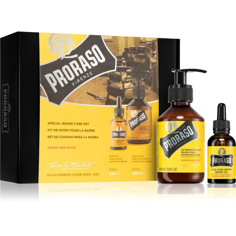 Proraso Wood and Spice σετ δώρου για γενειάδα για άντρες
