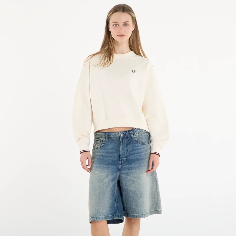 Φούτερ FRED PERRY Tipped Sweatshirt Ecru 6