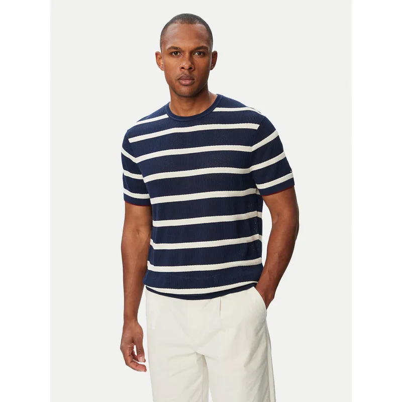 Tommy Hilfiger T-Shirt Breton MW0MW43942 Σκούρο μπλε Regular Fit