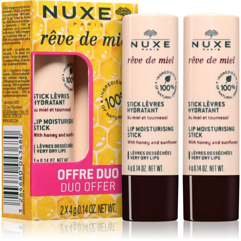 Nuxe Rêve de Miel Duo Βάλσαμο για χείλη επωφελής συσκευασία