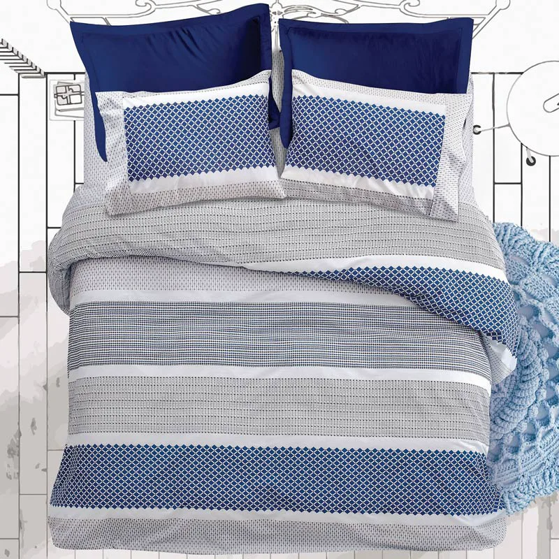 Σεντόνια King Size Σετ Makis Tselios Boho Blue - ΧΩΡΙΣ ΛΑΣΤΙΧΟ 270x290