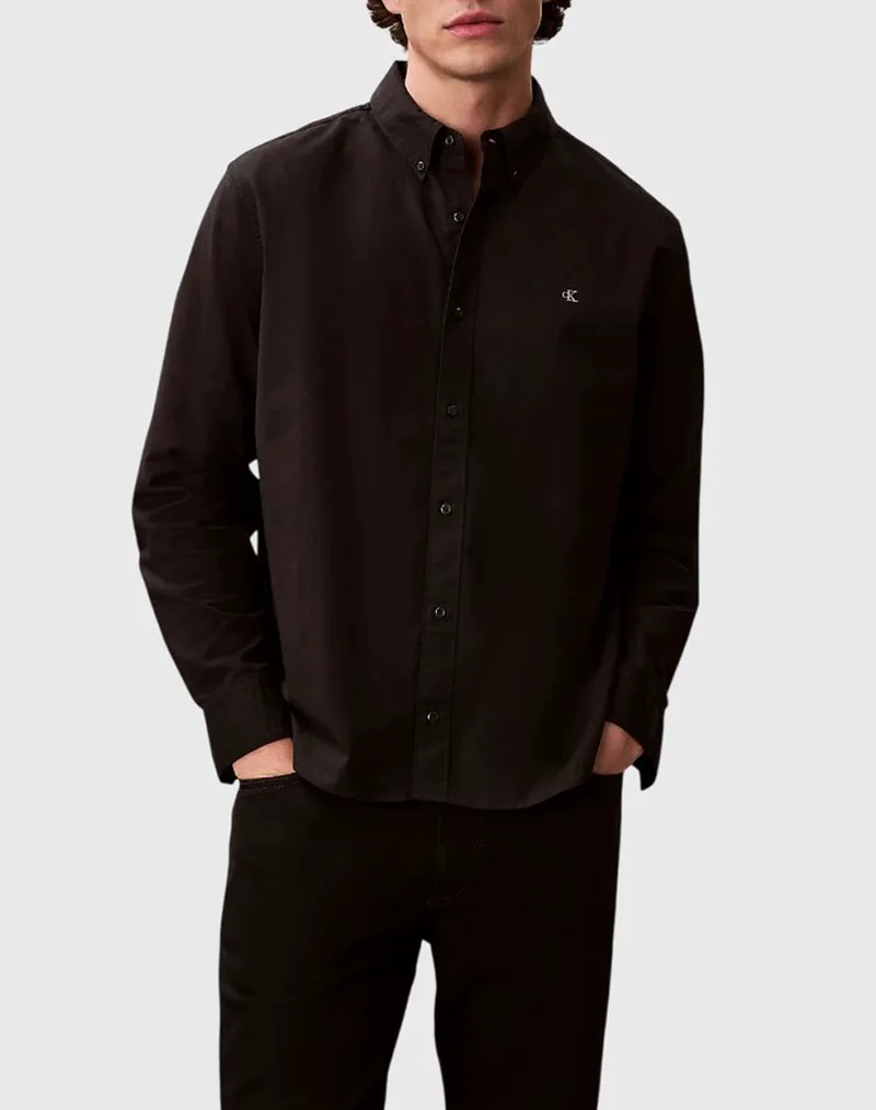CALVIN KLEIN JEANS LS SOLID OXFORD CLASSIC SHIRT LV140EM125-UB1 Black