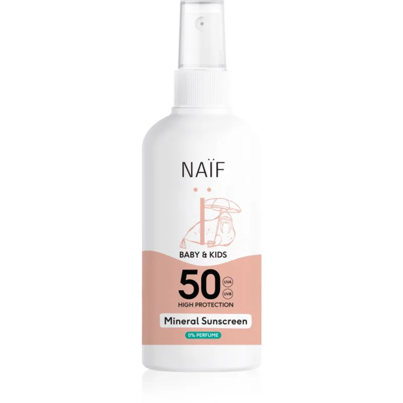 Naif Baby & Kids Mineral Sunscreen SPF 50 0 % Perfume αντηλιακό προστατευτικό σπρέι 100 ml