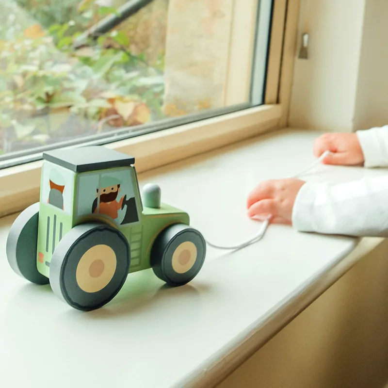 Ξύλινο Παιχνίδι Τρεχαλίτσα Πορτοκαλί Tree Toys Tractor Farmyard 60-09870