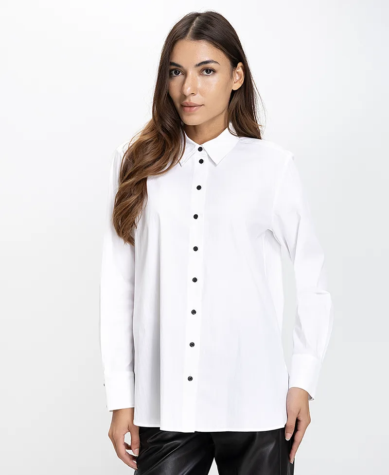 Gerry Weber Γυναικείο Πουκάμισο Regular Fit Με Κουμπιά Αντίθεσης