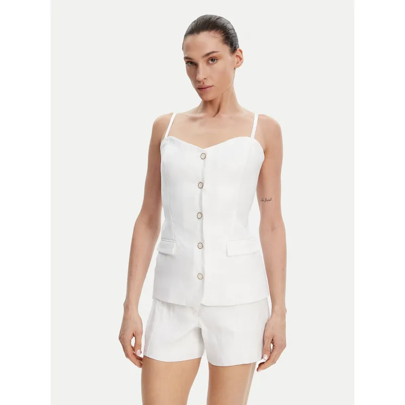 Guess Τοπ W5GH0L WH5L2 Λευκό Regular Fit