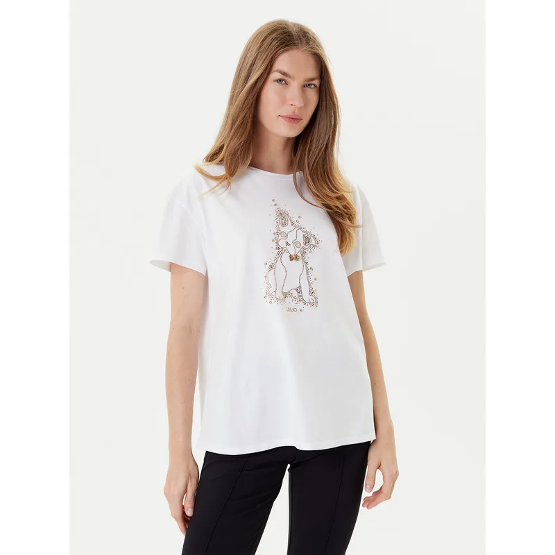 Liu Jo T-Shirt MF5412 JS923 Λευκό Regular Fit