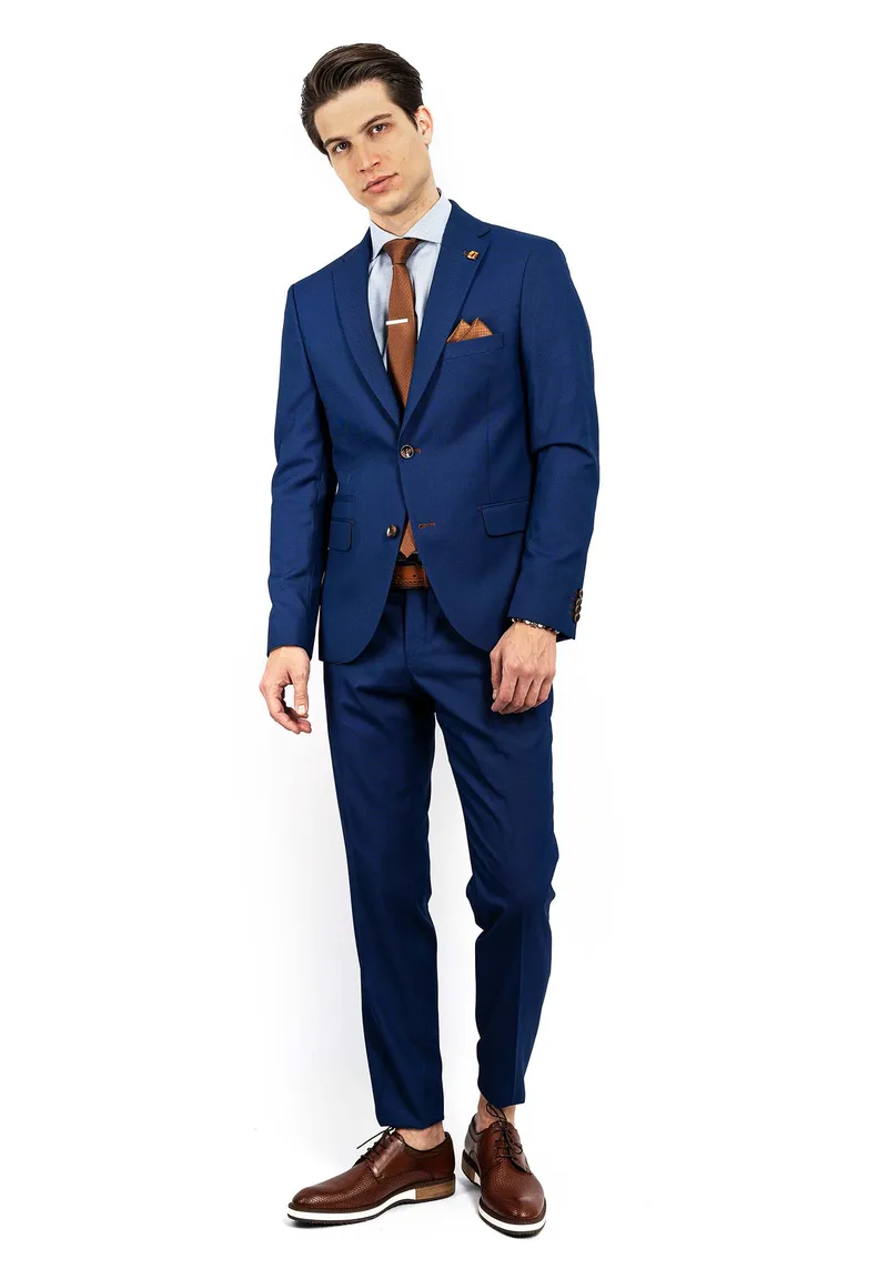Fragosto Custom Fit Suit - Royal Blue