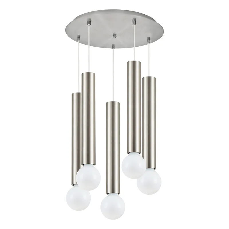 Φωτιστικό Οροφής Πολύφωτο Homelighting Adept Tube 77-8663 Nickel