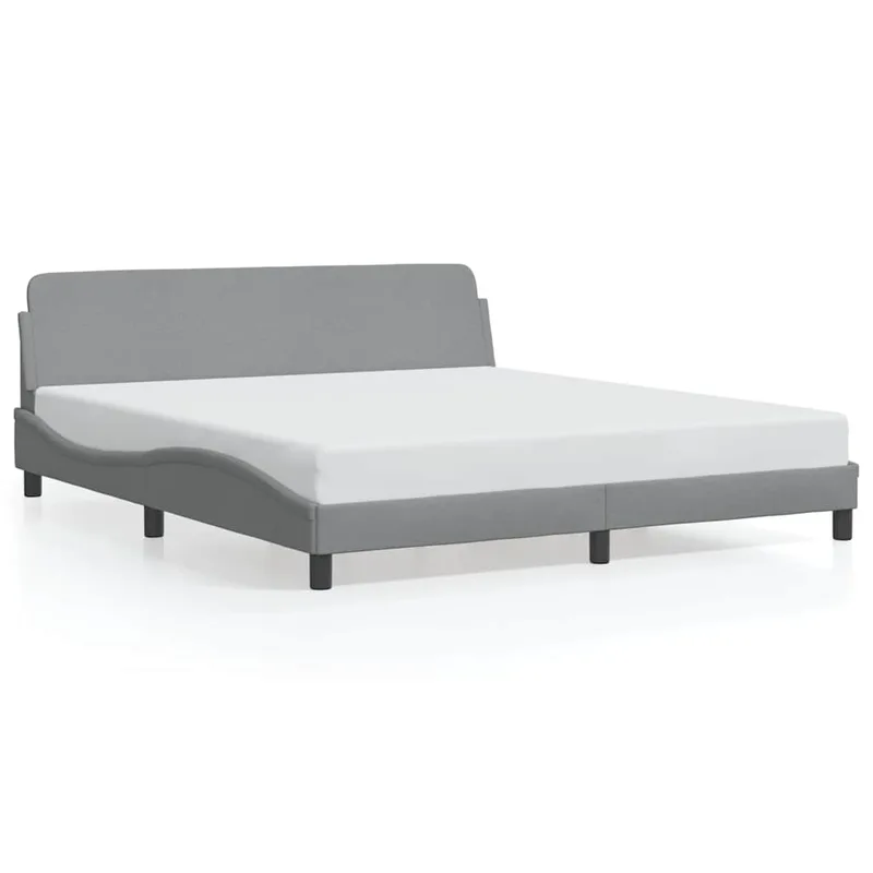 vidaXL Πλαίσιο Κρεβατιού Dover Ανοιχτό Γκρι 180x200 εκ. Ύφασμα