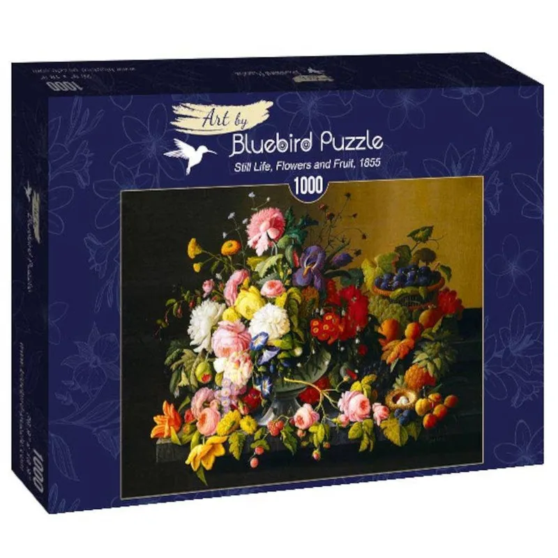 Bluebird-60030-Severin Roesen - Still Life, Flowers and Fruit, 1855 - Puzzle 1000 pieces