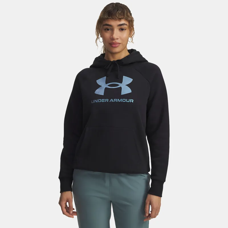 UNDER ARMOUR RIVAL FLEECE SHIMMER HOODIE ΜΑΥΡΟ