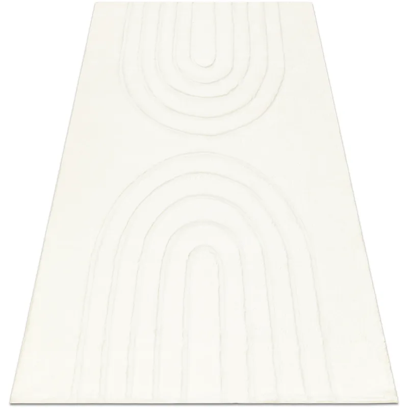 Χαλιά Rugsx CURVY λευκό χαλί 11 Arches, δομημέΠ80x150 cm