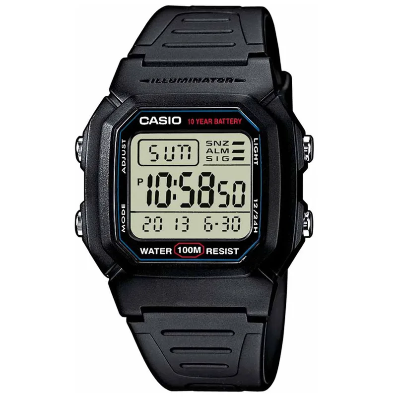 CASIO Collection Black Rubber Strap W-800H-1AVES
