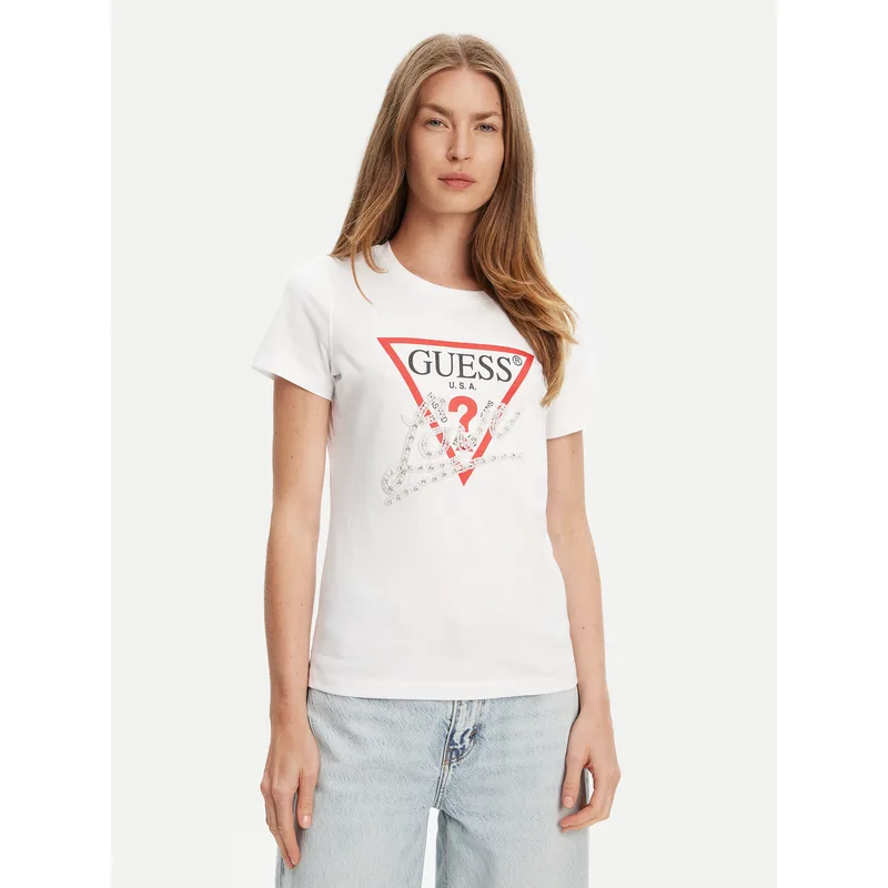 Guess T-Shirt W5YI40 I3Z14 Λευκό Regular Fit