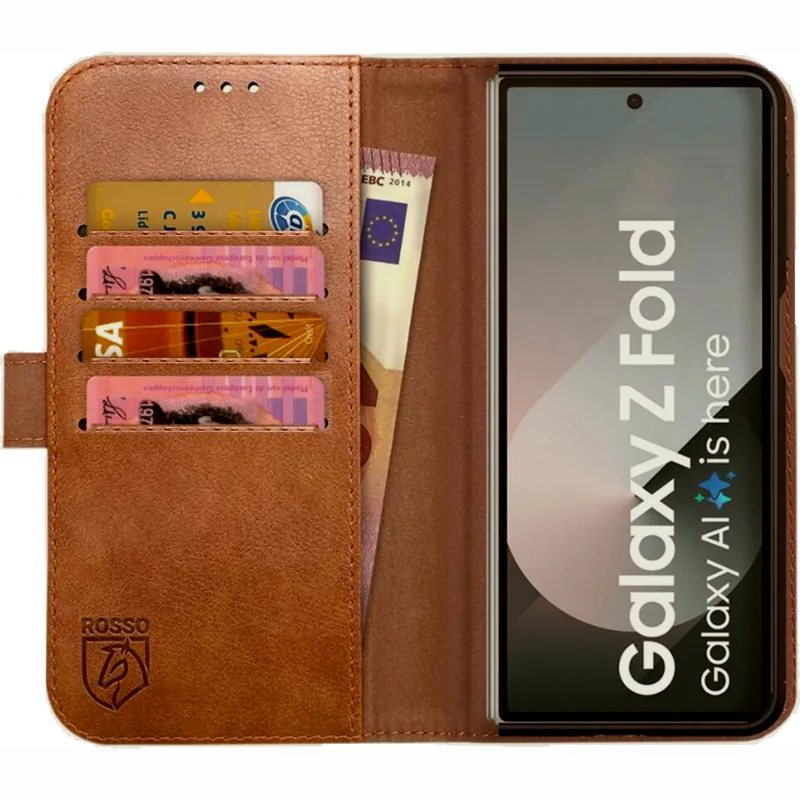 Θήκη Samsung Galaxy Z Fold7 Κόκκινο Deluxe Δερμάτινη Πορτοφόλι - Brown (8719246482250)