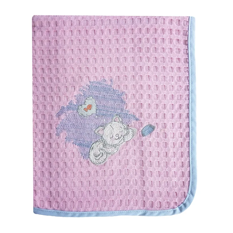 Κουβέρτα Πικέ Λίκνου 80X110 Dimcol Γατακι 127 Σιελ (80x110)