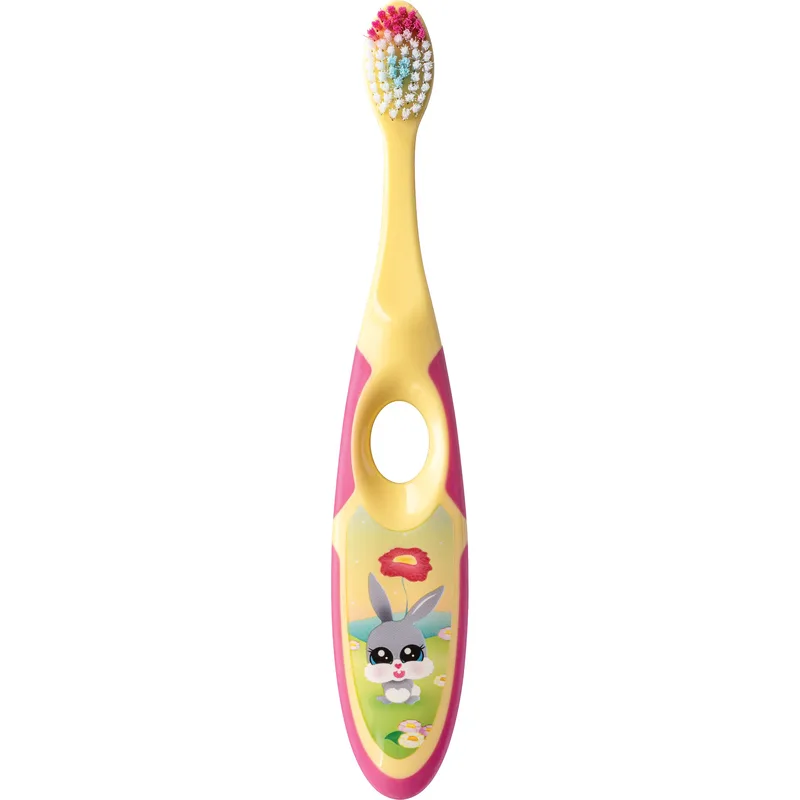 Jordan Step By Step Soft/Souple 3-5 Years Παιδική Οδοντόβουρτσα με Μαλακές Ίνες & Καπάκι για Προστασία 1 Τεμάχιο - Κίτρινο / Φούξια