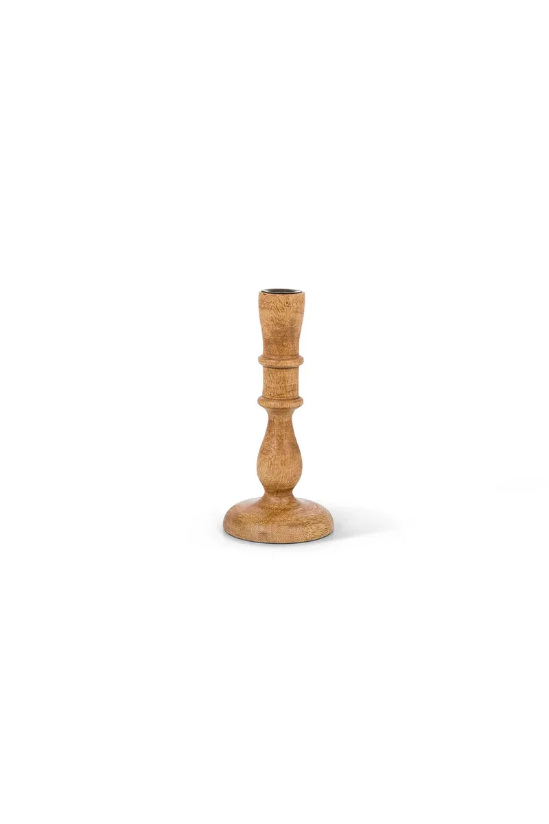 Coincasa διακοσμητικό ξύλινο κηροπήγιο 20 cm - 007371840 Καφέ Ανοιχτό