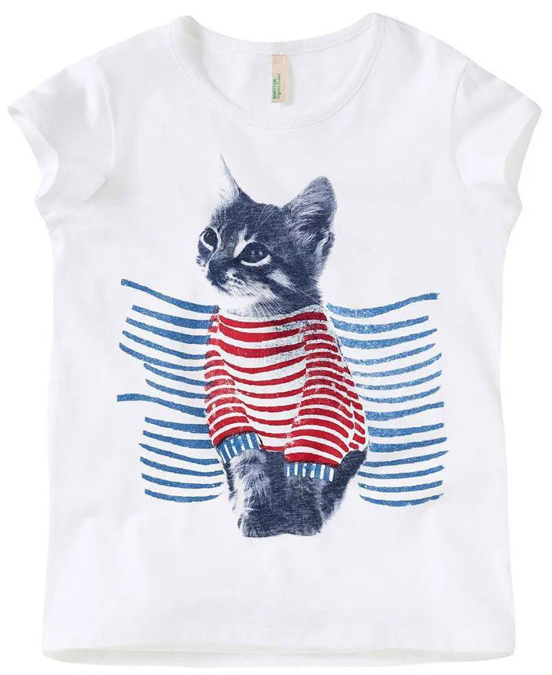 ΜΠΛΟΥΖΑ ΜΕ ΚΟΝΤΟ ΜΑΝΙΚΙ BENETTON ART I GIRL ΛΕΥΚΟ (90 CM)-(2 ΕΤΩΝ)