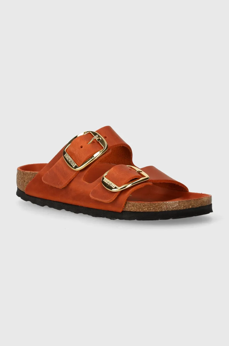 Birkenstock Σαγιονάρες επίπεδο τακούνι γυναικεία δερμάτινες