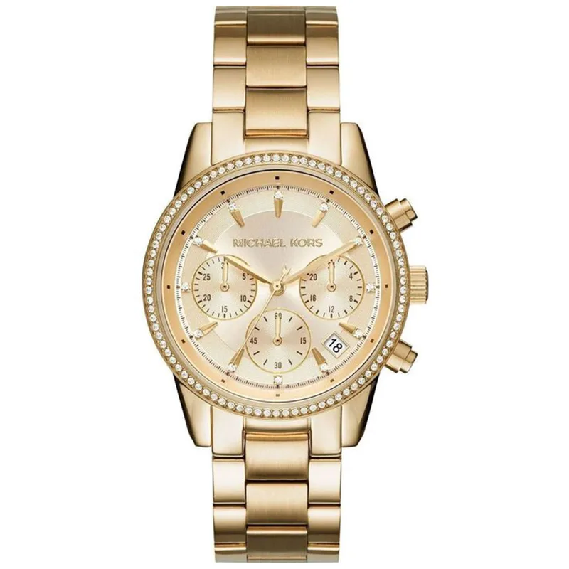 MICHAEL KORS Ritz Chronograph Χρυσό Stainless Steel Bracelet MK6356