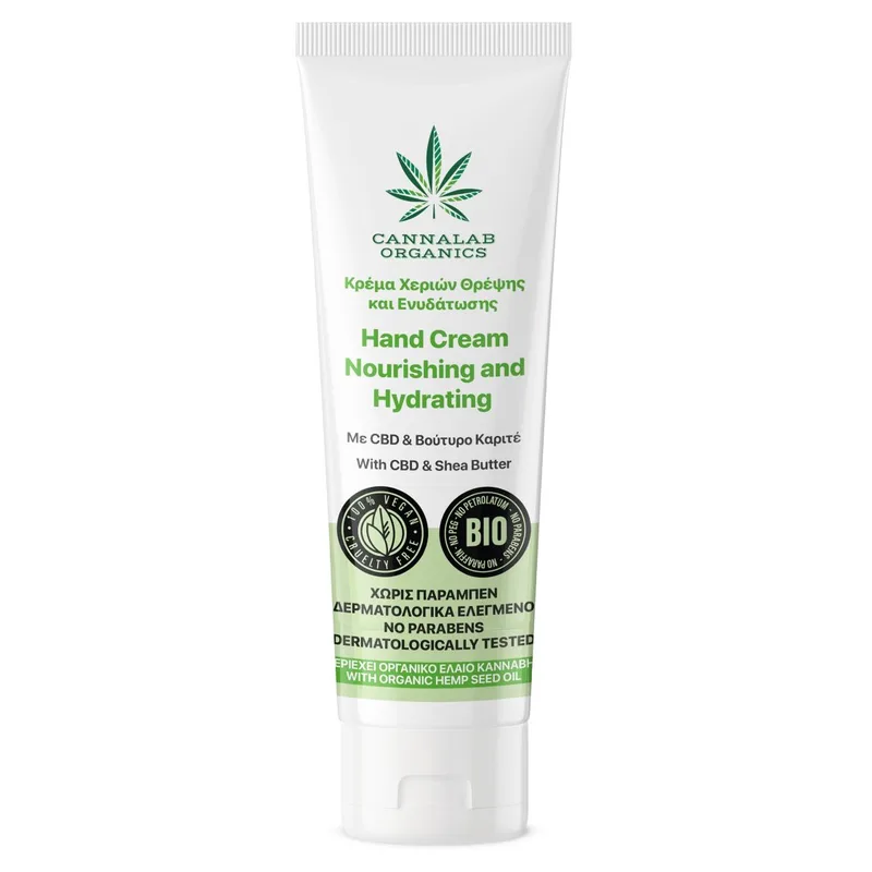 Cannalab Organics Hand Cream Nourishing & Hydrating Κρέμα Χεριών Θρέψης & Ενυδάτωσης 50ml