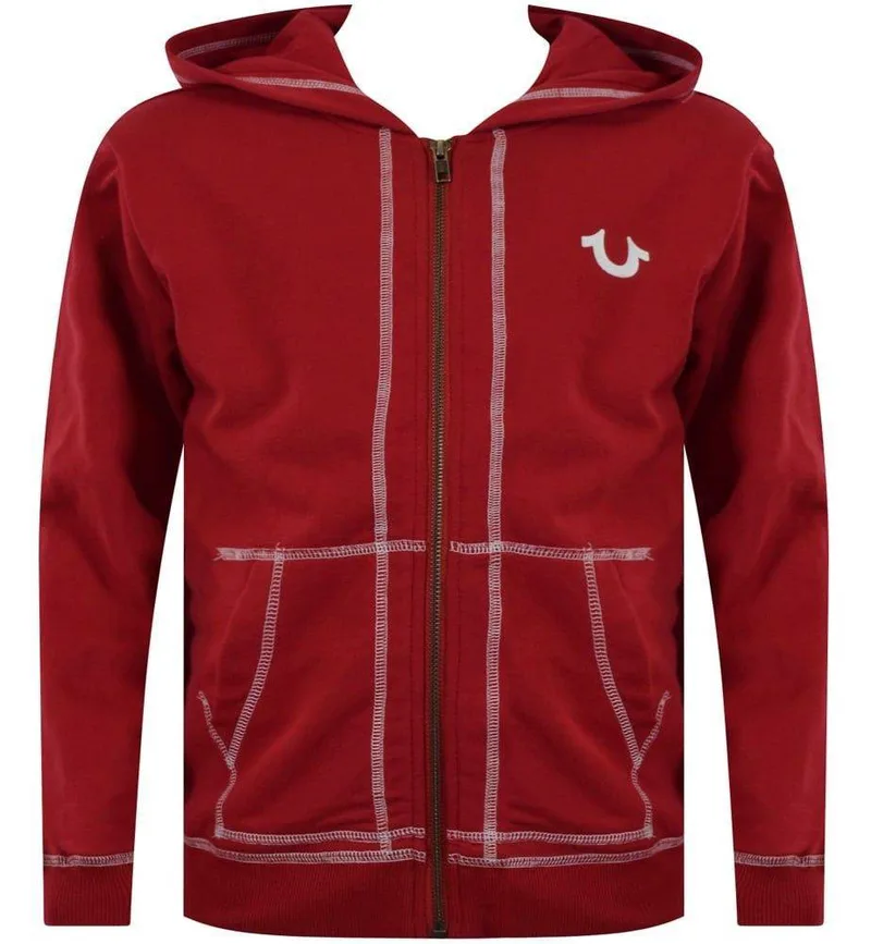 HOODIE ΜΕ ΦΕΡΜΟΥΑΡ TRUE RELIGION FRENCH TERRY TR146HD32 ΣΚΟΥΡΟ ΚΟΚΚΙΝΟ (104ΕΚ.)-(3-4 ΕΤΩΝ)