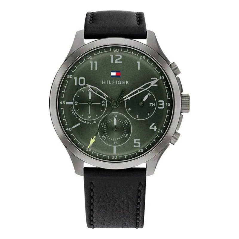 TOMMY HILFIGER Asher Black Leather Strap 1791856