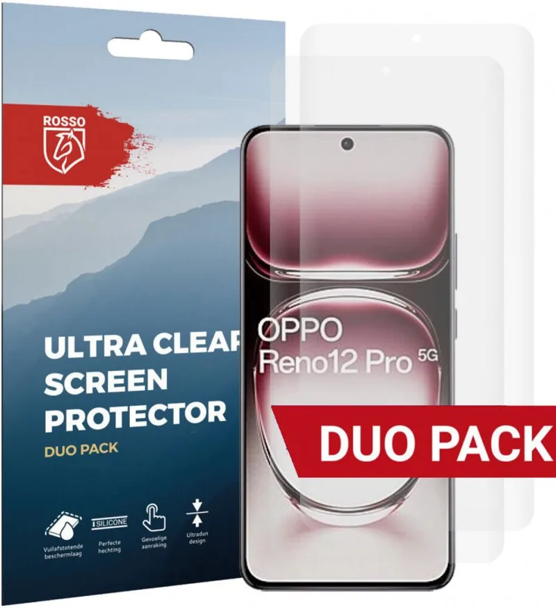 Μεμβράνη Προστασίας Oppo Reno12 Pro Κόκκινο Ultra Clear Screen Protector Οθόνης 2 Τεμάχια - Clear (8719246458873)