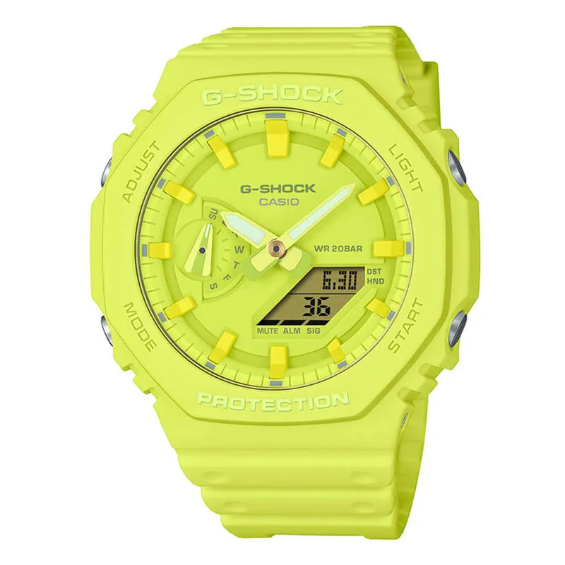 CASIO G-SHOCK Chronograph Light Green Biosourced Strap GA-2100-9A9ER