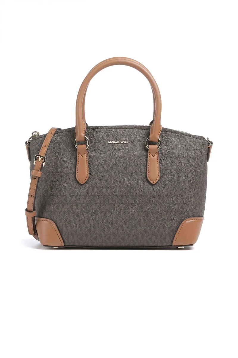 MICHAEL KORS ΤΣΑΝΤΑ CROSSBODY/XEIΡΟΣ ΜURPHY ALL OVER LOGO ΚΑΦΕ/ΤΑΜΠΑ