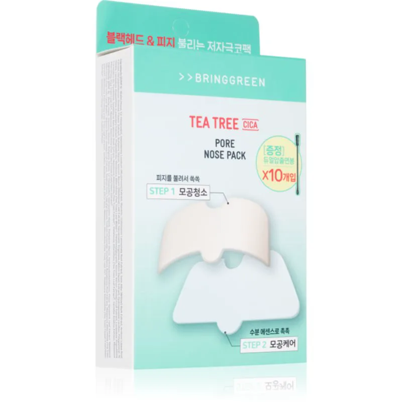 BRINGGREEN Tea Tree Cica Pore Nose Strip έμπλαστρα για προβληματκή επιδερμίδα Για τη μύτη 5 τμχ
