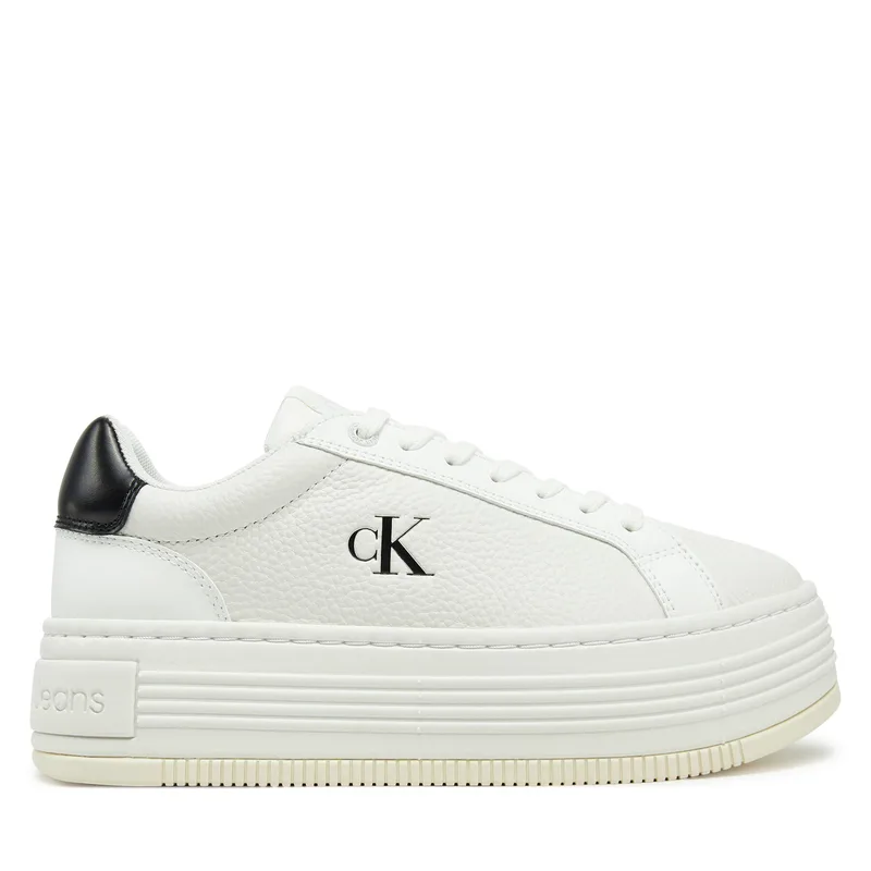 Αθλητικά Calvin Klein Jeans Bold Flatf Low Lace Mg YW0YW01766 Λευκό