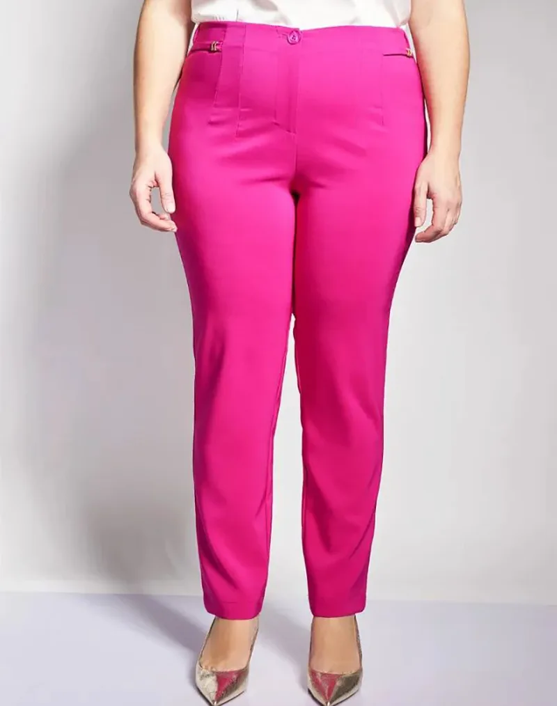 PARABITA Κρεπ παντελόνι slim fit 012610200319-018 Fuchsia