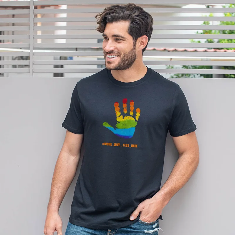 Less Hate - Organic Vegan T-Shirt Unisex - Μαύρο - M