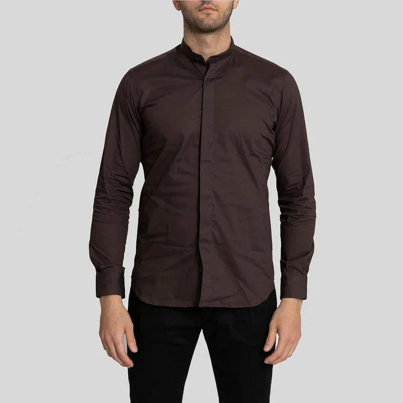MIRCAM Ανδρικό Καφέ Brown Rubino Inglese Shirt - Mircam