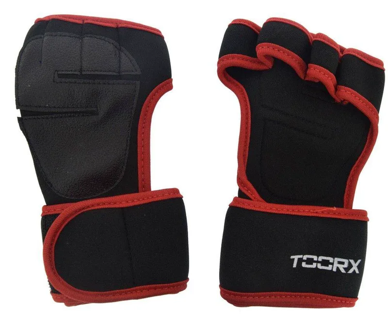 ΠΡΟΣΤΑΤΕΥΤΙΚΑ ΧΕΡΙΩΝ TOORX GRIP PADS ΜΑΥΡΑ/ΚΟΚΚΙΝΑ (L/XL)