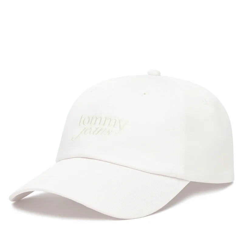 Καπέλο Jockey Tommy Jeans Script AW0AW17815 Λευκό